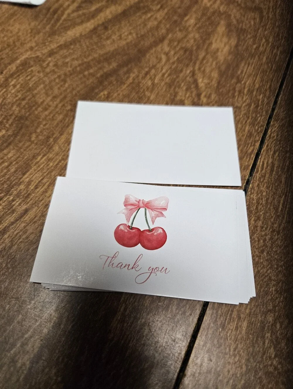 Cherry Thank You Cards - Pink & Red